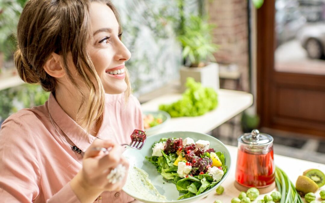 Woman enjoying a healthy meal